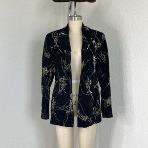 GIORGIO ARMANI Velvet Burnout Floral Blazer Jacket Coat VTG 90s